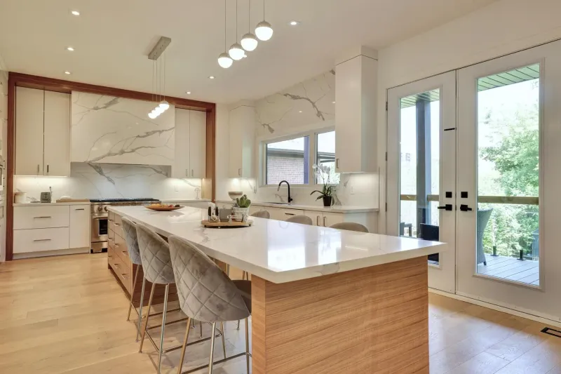 Riverview kitchen with island seating